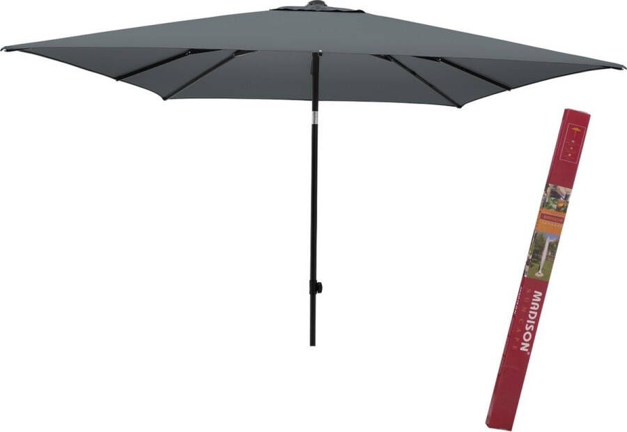 Madison Corsica Grijs 200 x 250 cm met hoes | Rechthoekige en kantelbare parasol