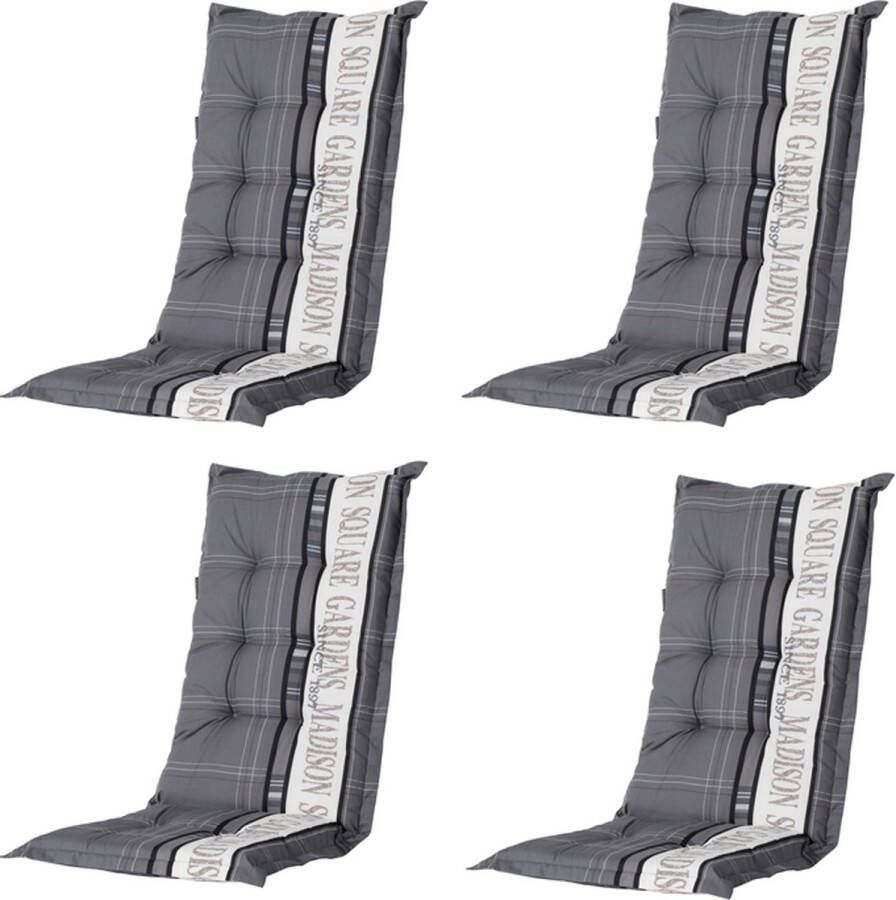 Madison Kussen Lage Rug Garden Grey 105x50 Grijs 4 Stuks