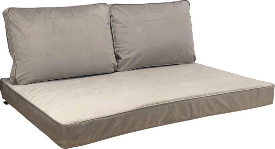 Madison Loungekussen Tuinkussen Palletkussen Rugkussen 3-delig 120 x 80cm Velvet Taupe