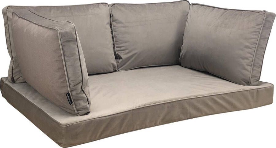 Madison Loungekussen Tuinkussen Palletkussen Rugkussen 5-delig 120 x 80cm Velvet Taupe