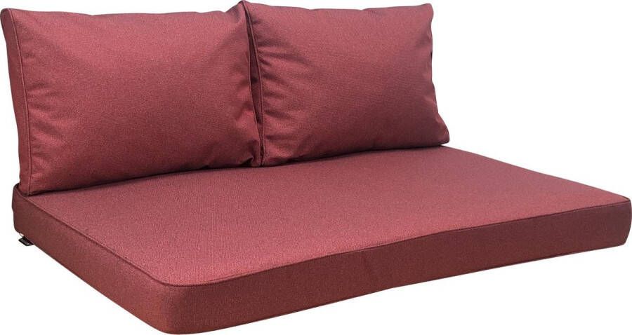Madison Loungekussen Tuinkussen Palletkussen Rugkussen Waterbestendig 3-delig 120 x 80cm Manchester Rood