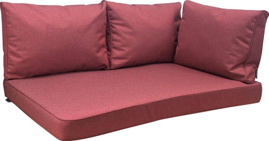 Madison Loungekussen Tuinkussen Palletkussen Rugkussen Waterbestendig 4-delig 120 x 80cm Manchester Rood