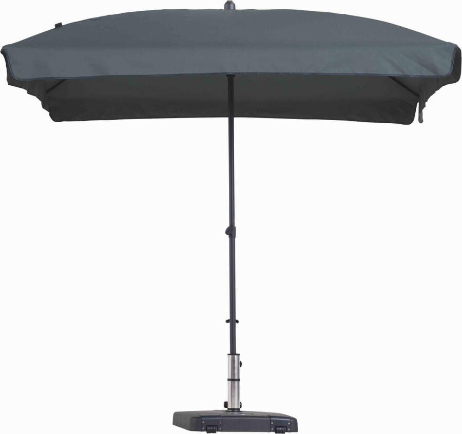 Madison Luxe parasol rechthoek 210 x 140 grijs met hoes