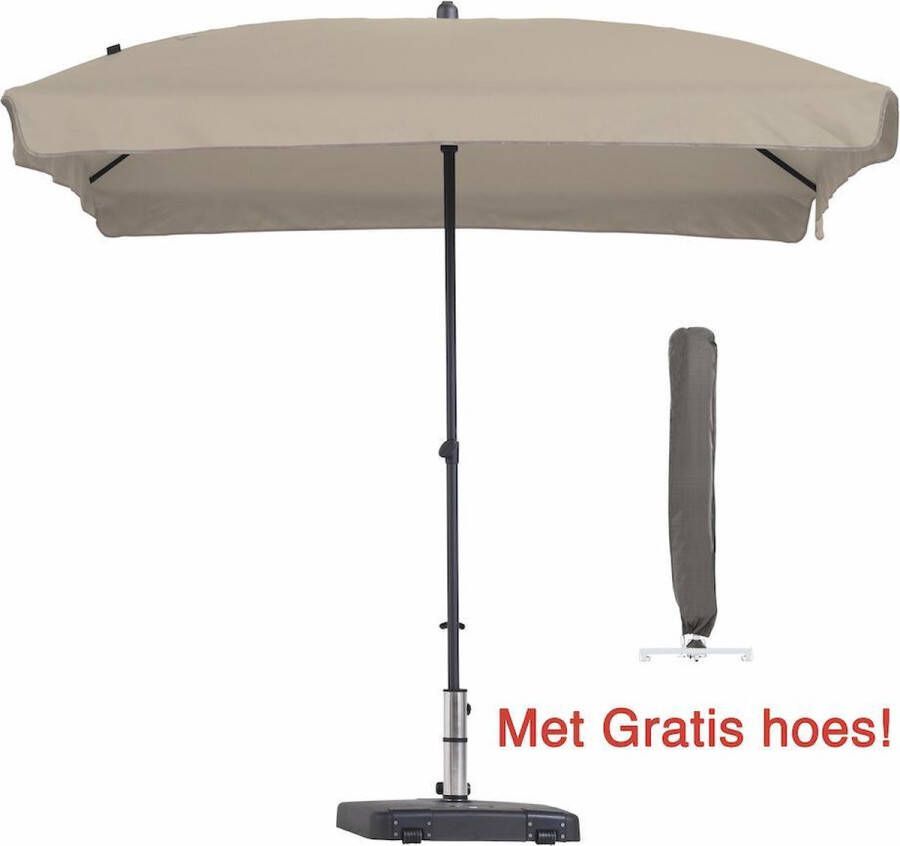 Madison Luxe parasol rechthoek Ecru 210 x 140 met hoes