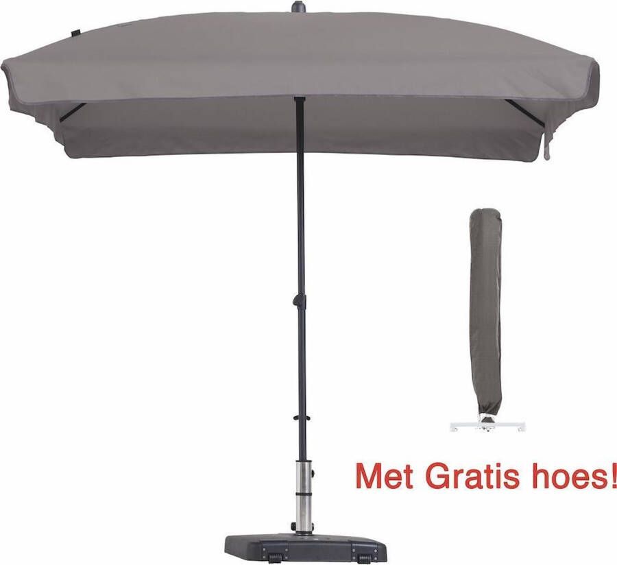 Madison Luxe Parasol rechthoek taupe 210 x 140 cm met hoes
