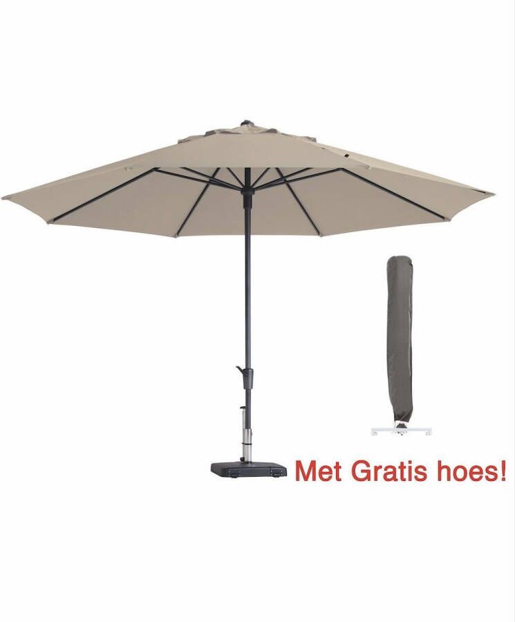 Madison Luxe parasol rond 400 cm Ecru met hoes! Topkwaliteit parasol