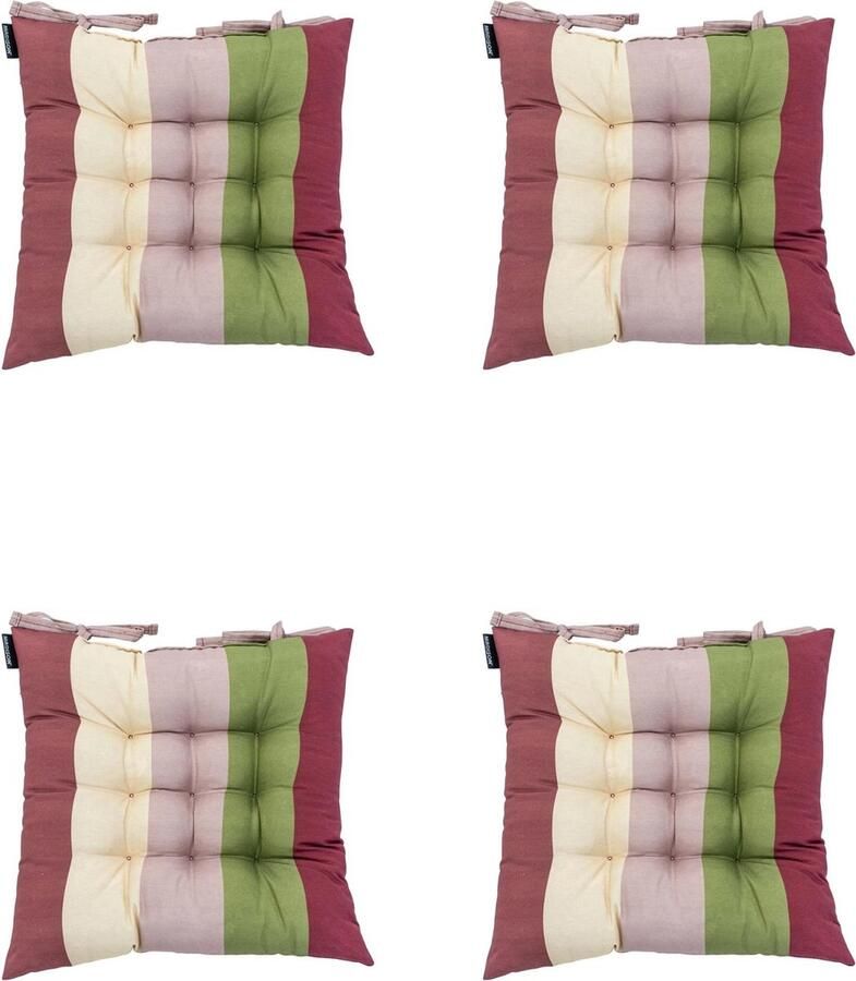 Madison Zitkussen Universeel 4 stuks 46 x 46 cm Vivero Bordeaux Tuin Toscane
