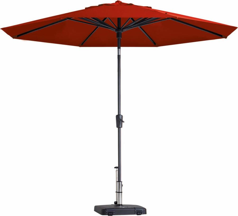 Madison Parasol Paros II Luxe Ø300 cm Brick Red Rond