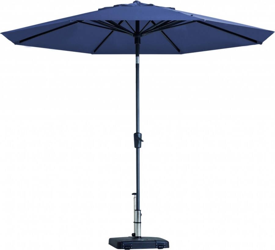 Madison Parasol Paros II Round Safier Blue 300cm Blauw