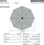 Madison Parasol Paros II Round Taupe 300cm Bruin - Thumbnail 1