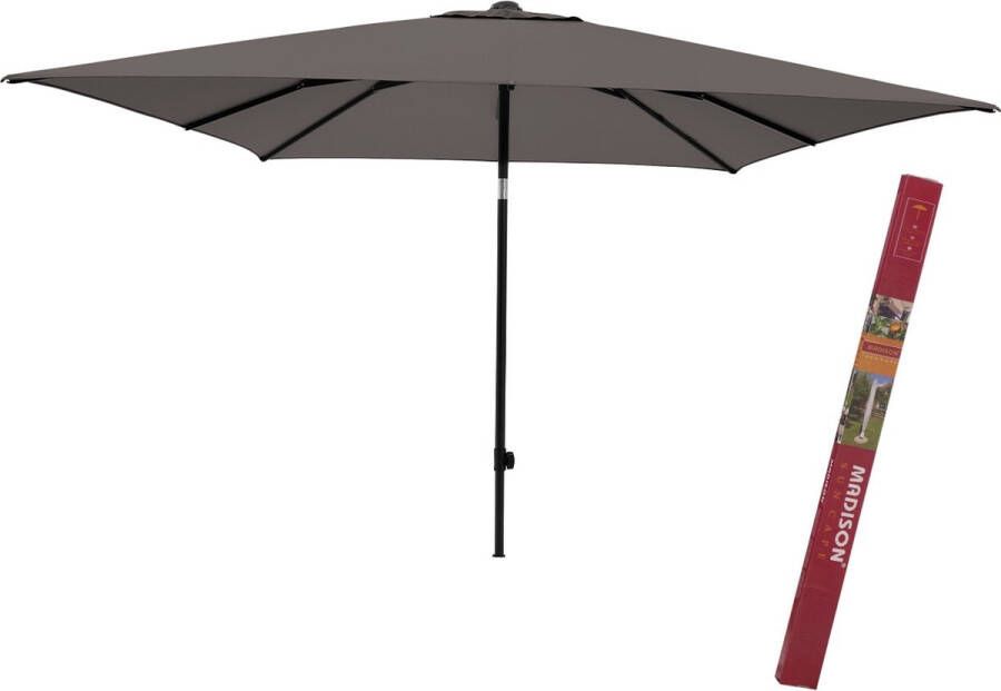 Madison Parasol Rechthoek Taupe met hoes | Corsica 200 x 250 cm | Kantelbare en rechthoekige parasol