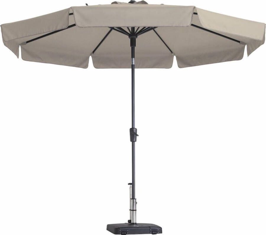 Madison Parasol Rond Ecru 300 cm Flores | Topkwaliteit ronde en kantelbare parasol