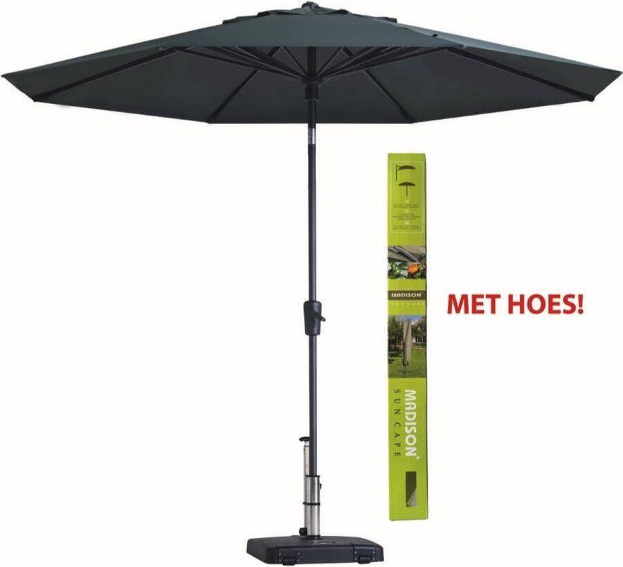 Madison Parasol rond Grijs met gratis hoes 300 cm