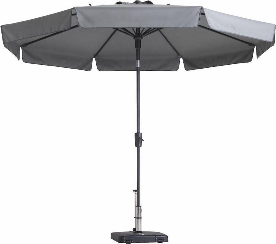 Madison Parasol Rond Lichtgrijs 300 cm | Topkwaliteit ronde en kantelbare parasol