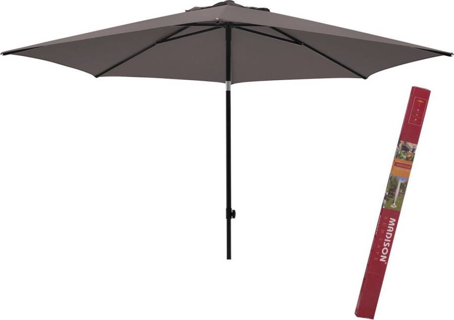 Madison Parasol Rond Taupe 300 cm met beschermhoes | Ronde en kantelbare parasol Elba