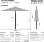 Madison Parasol Tenerife Round Ecru 300cm Beige - Thumbnail 1