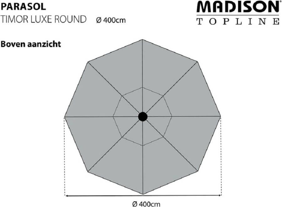 Madison Parasol Timor Luxe 400 cm grijs PAC8P014