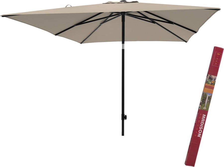 Madison Parasol vierkant met beschermhoes ecru | Moraira 230 x 230 cm | Kantelbare en vierkante parasol