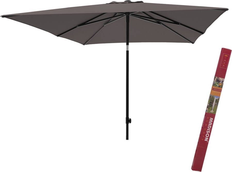 Madison Parasol vierkant Moraira met beschermhoes | Vierkante en kantelbare parasol 230 x 230 taupe