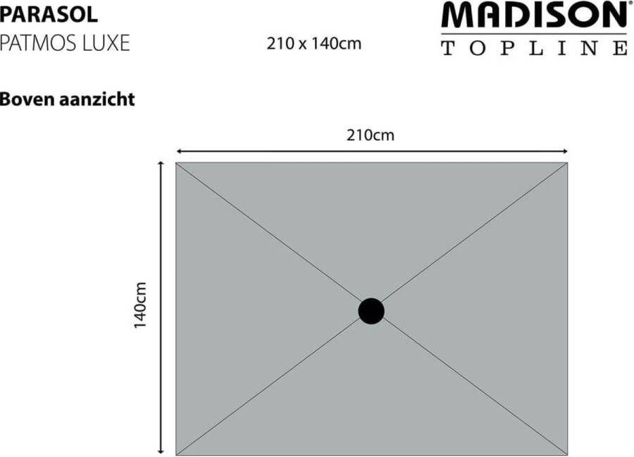 Madison Patmos Parasol stokparasol 210x140 cm taupe zonder voet