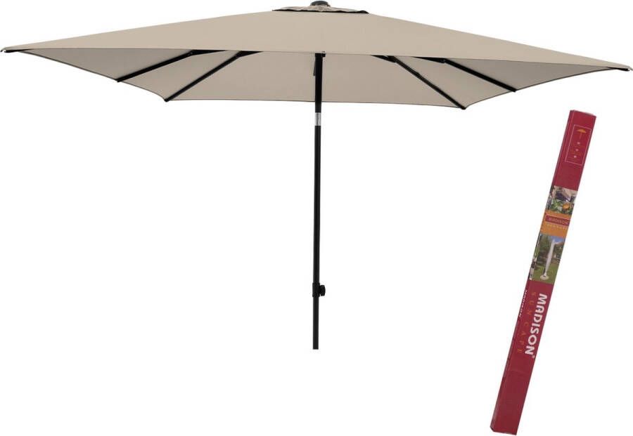Madison Rechthoekige parasol met hoes | Corsica 200 x 250 cm Ecru | Parasol rechthoek en kantelbaar