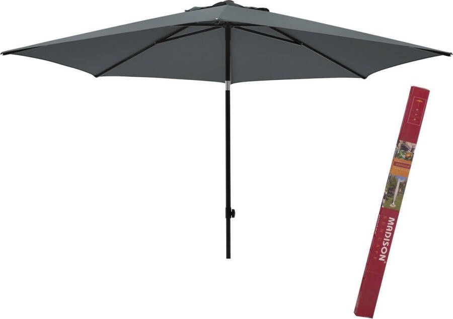 Madison Ronde parasol met beschermhoes | Elba grijs 300 cm | Parasol rond en kantelbaar