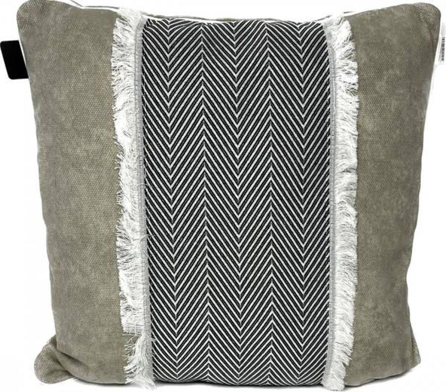 Madison Sierkussen 50x50 cm Stripe fring taupe