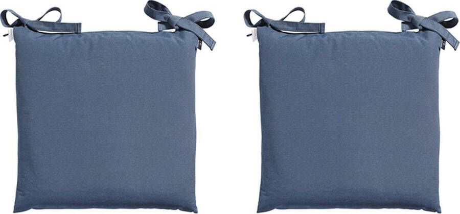 Madison Toscane Zitkussen Outdoor Panama Safier Blue 46x46 Bruin 2 Stuks