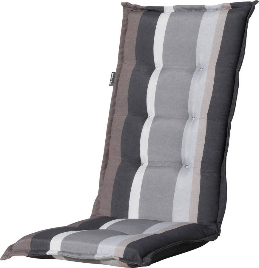 Madison tuinkussen hoge rug 123x50 cm Stripe Grijs Standenstoel