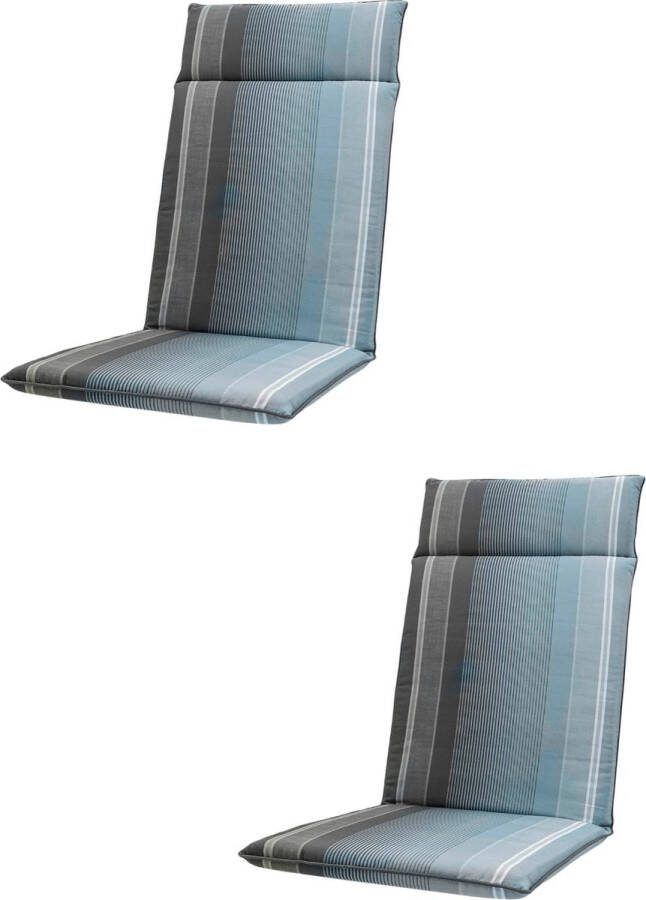 Madison Tuinkussen Hoge Rug 2 st Stef Grey 120x50cm Grijs