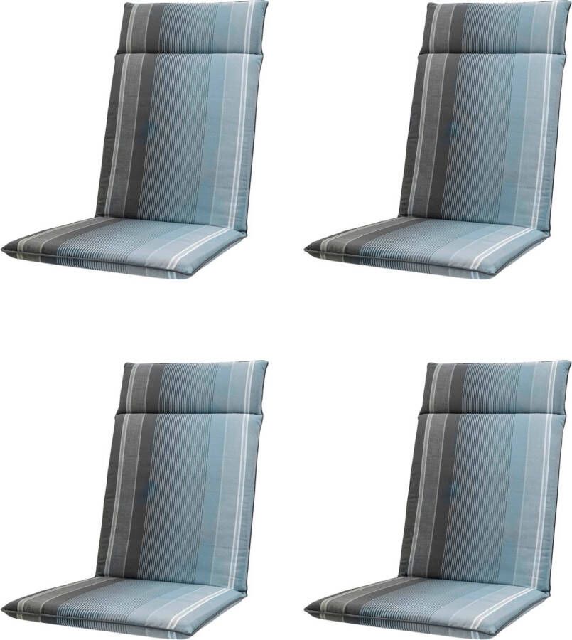 Madison Tuinkussen Hoge Rug 4 st Stef Grey 120x50cm Grijs
