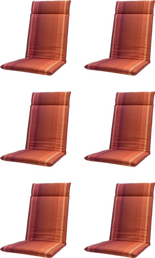 Madison Tuinkussen Hoge Rug 6 st Stef Bordeaux 120x50 Rood