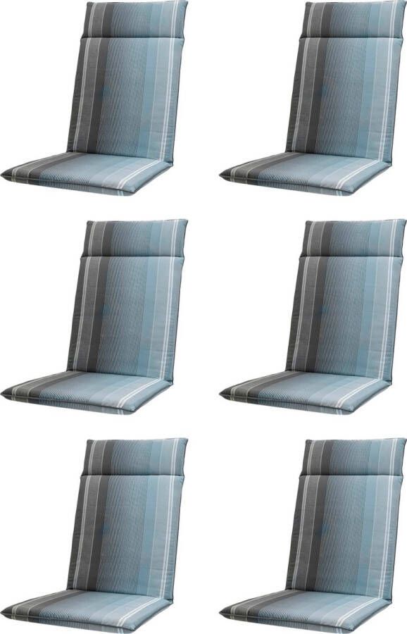 Madison Tuinkussen Hoge Rug 6 st Stef Grey 120x50cm Grijs