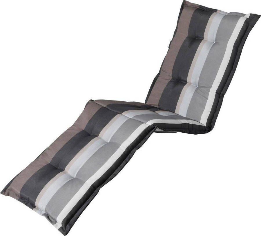 Madison Tuinkussen Loungekussen 200 x 60cm Stripe Grijs Ligbedkussen