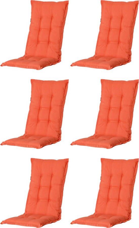 Madison Tuinkussen Universeel Lage Rug 6 st. Panama Flame Orange 105x50cm Oranje Tuinstoelkussens Standaardstoel