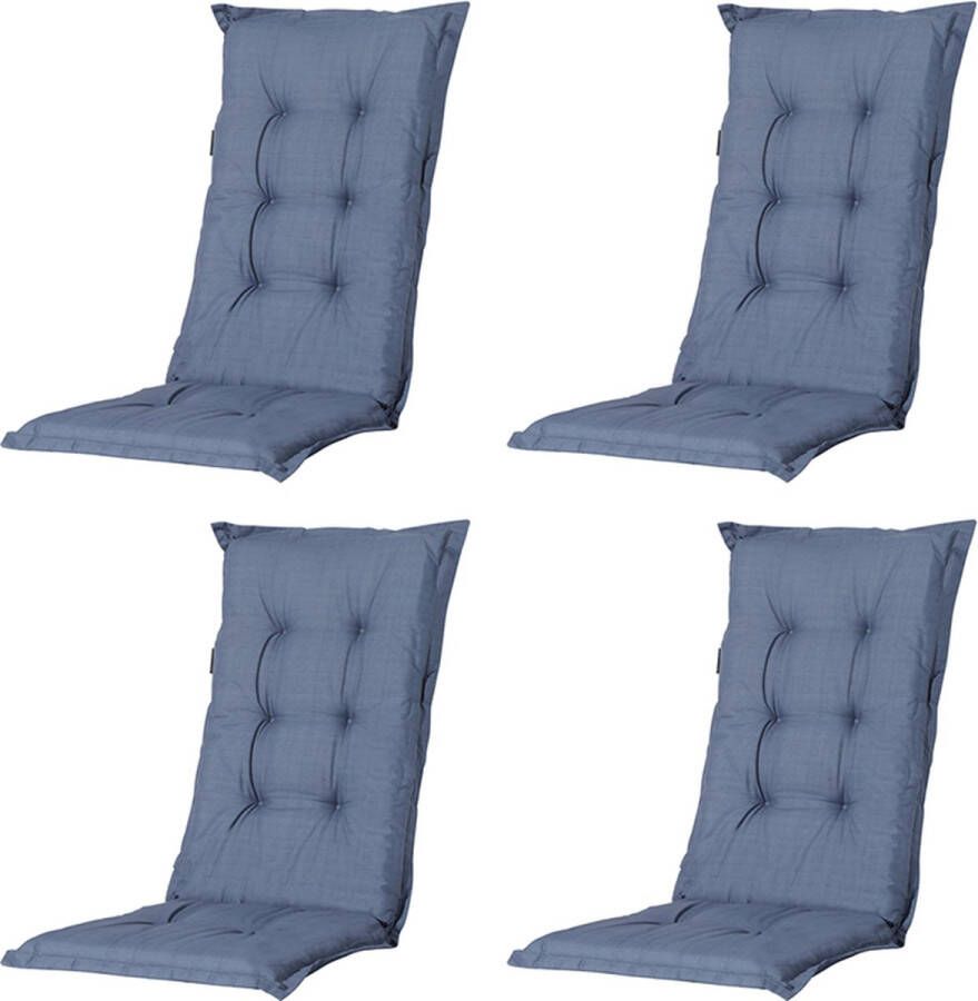 Madison Tuinkussens Hoge Rug Basic Kobalt 123x50 Blauw 4 Stuks