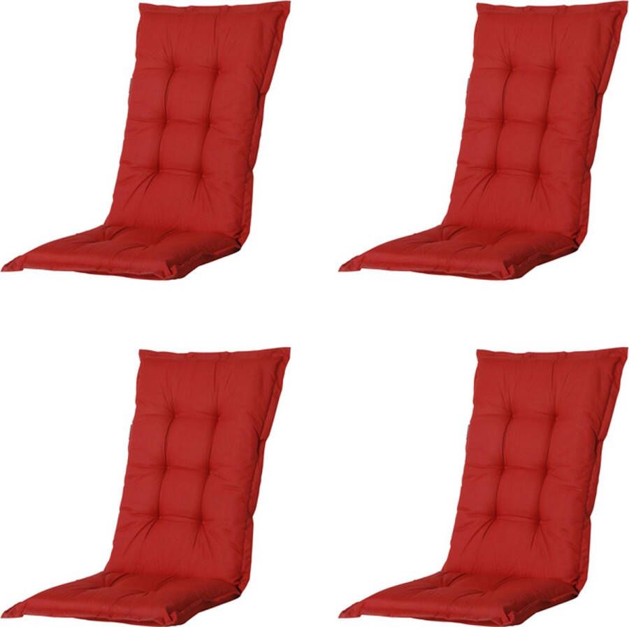 Madison Tuinkussens Hoge Rug Basic Red 123x50 Rood 4 Stuks