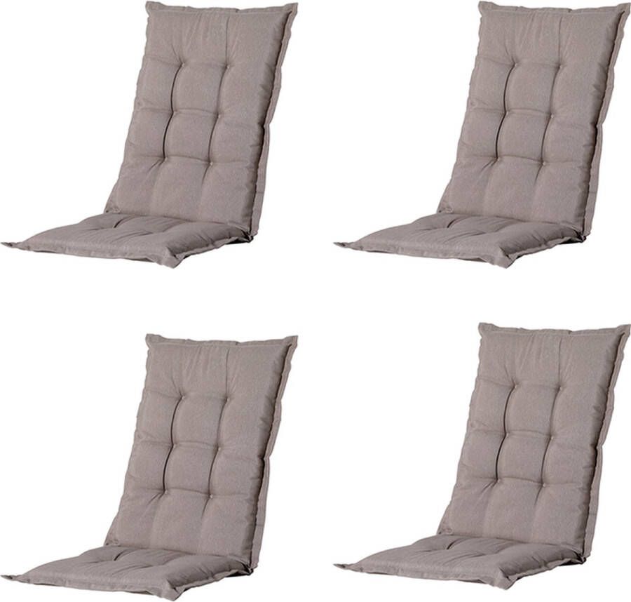 Madison Tuinkussens Hoge Rug Basic Taupe 123x50 Bruin 4 Stuks