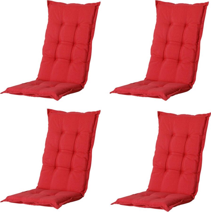 Madison Tuinkussens Hoge Rug Panama Brick Red 123x50 Rood 4 Stuks