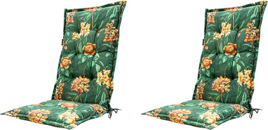 Madison Tuinstoelkussen Hoge Rug 123x50 Groen Lua Green 2 Stuks