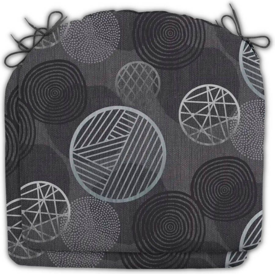 Madison Zitkussen Universeel 2 stk. 46x48 cm Circle Grey Stapelstoel Grijs