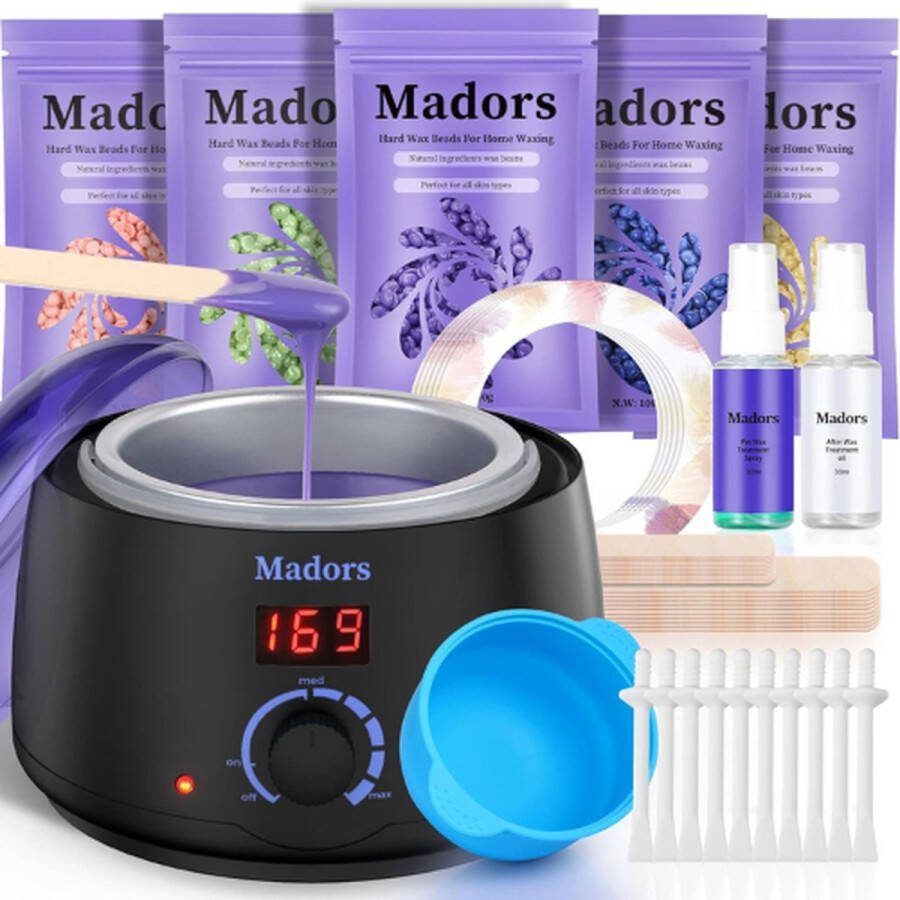 Madors Wax Apparaat (Complete Wax Set) Wax Ontharen Wax apparaat ontharen Wax Verwarmer Ontharingsapparaten Ontharingsapparaat Wax Apparaat Set Wax Machine Wax Beans Wax Parels