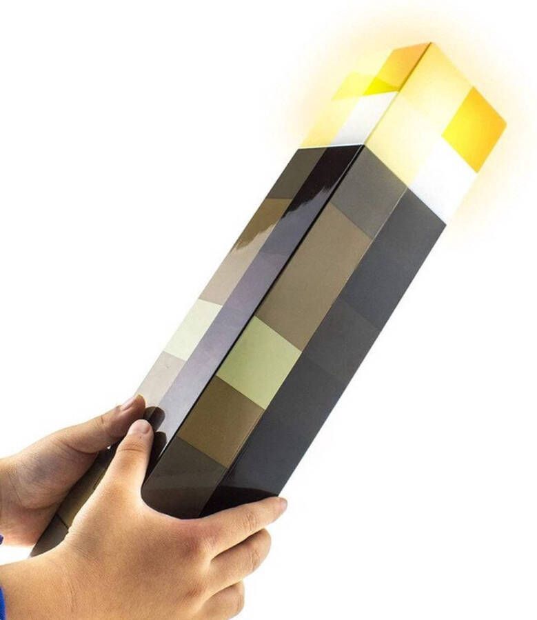 Maenor Minecraft Torch LED Lamp Oplaadbaar Nachtlamp Kinderen Fakkel Brownstone Torch Bruin