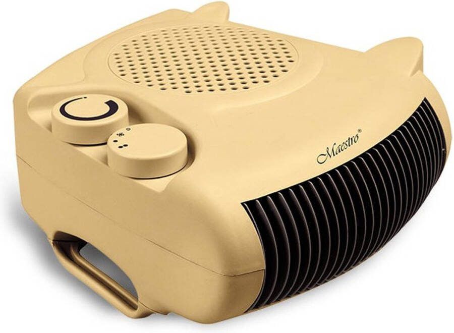 Maestro Elektrische ventilatorkachel 2000W Drie werkingsmodi Warme en koude ventilator Horizontaal Verticaal Beige