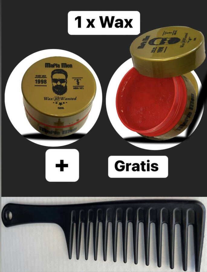 Mafia Men 1 Wax + Gratis Kam pack! Haarwax 10 Wanted (150 ml)