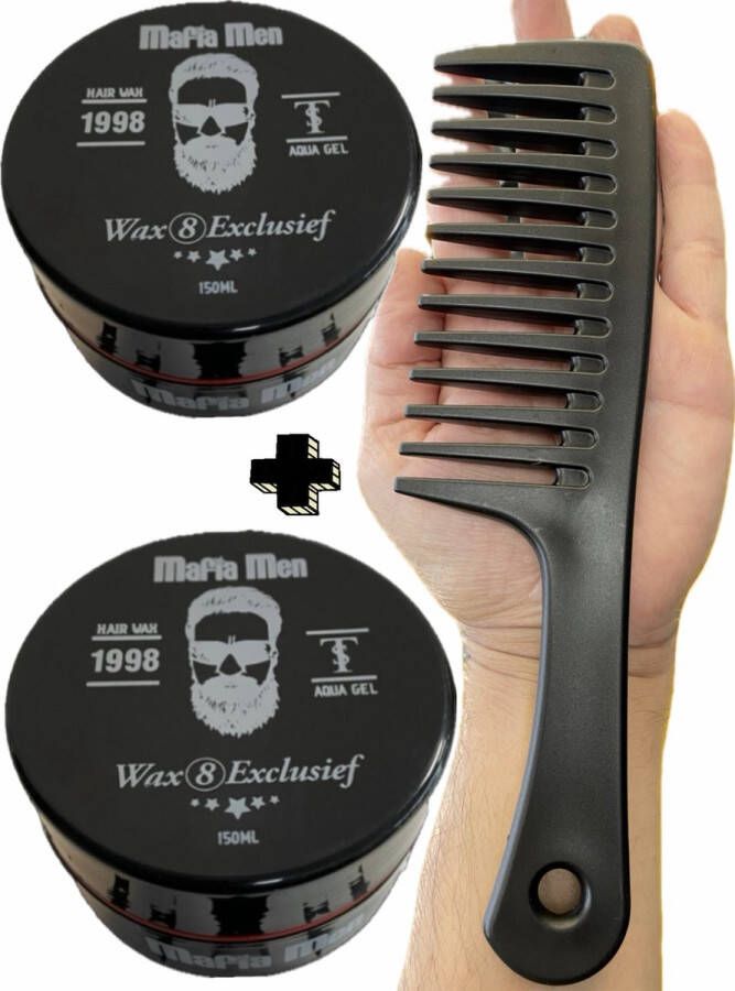 Mafia Men 2 stuks Wax (300 ml) + Gratis Kam pack! Men Haarwax Exclusief 8