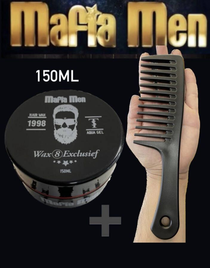 Mafia Men Haarwax 8 Exclusief (150ml) Kam Grove kam stijling kam Kappers kam Barber Kam Professional Haar Kam