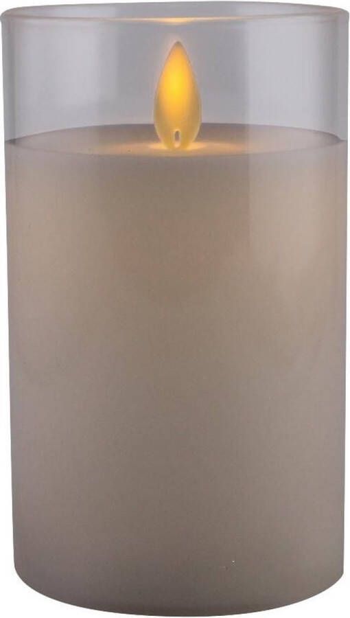 Magic Flame Led-kaars In Kaarshouder 12 5 X 7 Cm Glas Roze