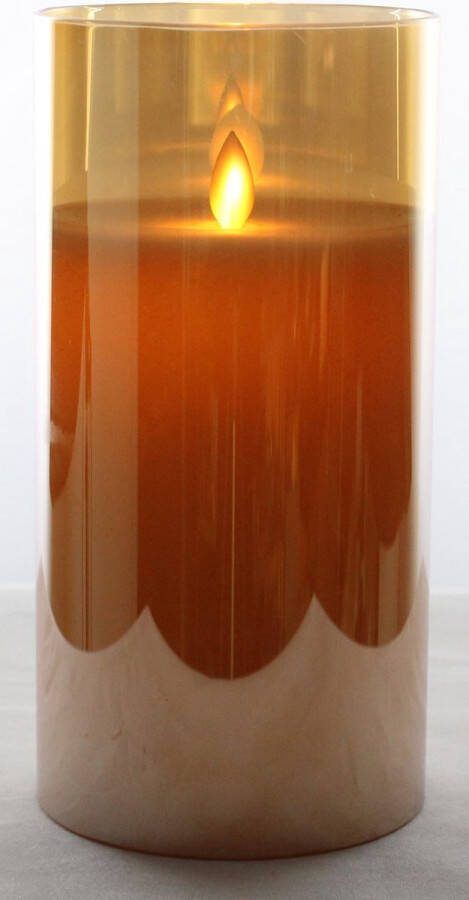 Magic Flame Ledkaars 1 5v 7 5 X 20 Cm Glas Goud