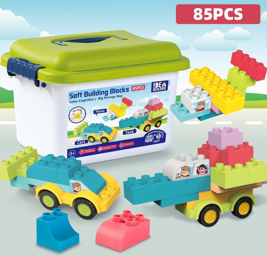 Magic Soft Blocks Magic Soft Blokken 85pcs Stapelblokken voor kinderen-Bouw en ontdek met deze betoverende zachte bouwblokken